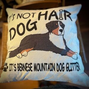 Bernese Mountain Dog Decorative Pillow - Black and White